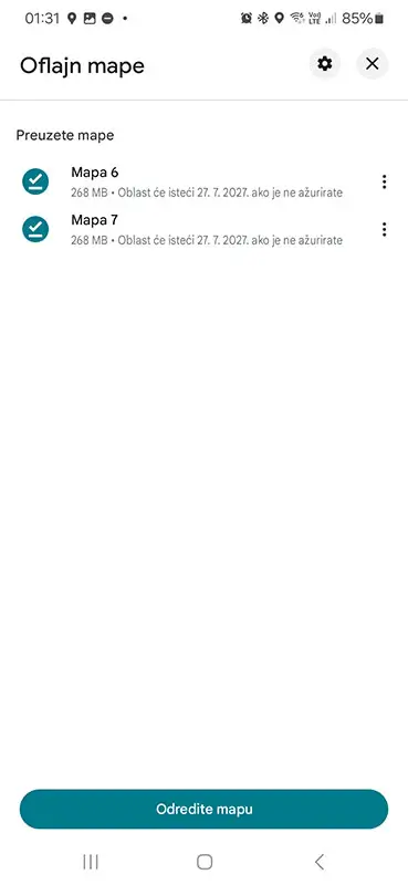 Download cele rute Beograd Solun u offline mapi