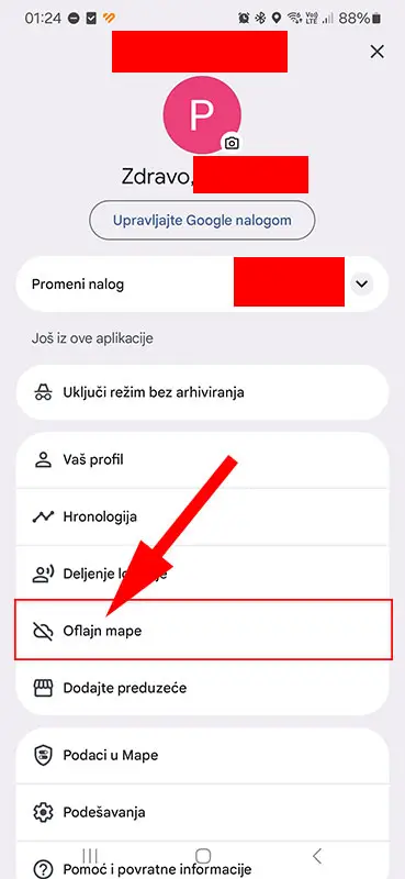 Preuzimanje oflajn mapa