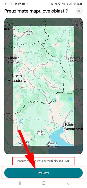 Ruta Beograd Solun offline